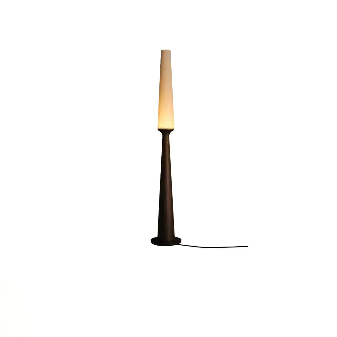 Totem Floor Lamp Solid Wood Base Fabric Shade 57.1 in Walnut 1