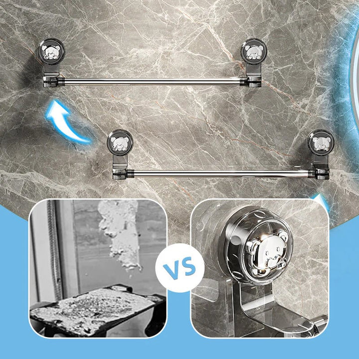 Towel Bar Suction Cup Adjustable 19.7 to 39.4 Inch Stainless Steel 4