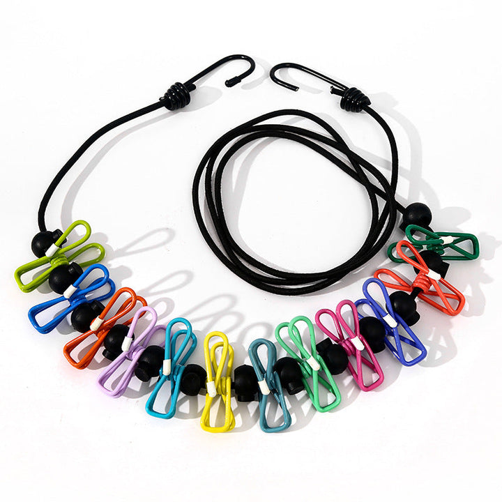 Travel Clothesline Elastic 68.5 Inch with 12 Clips 3 Pack 1