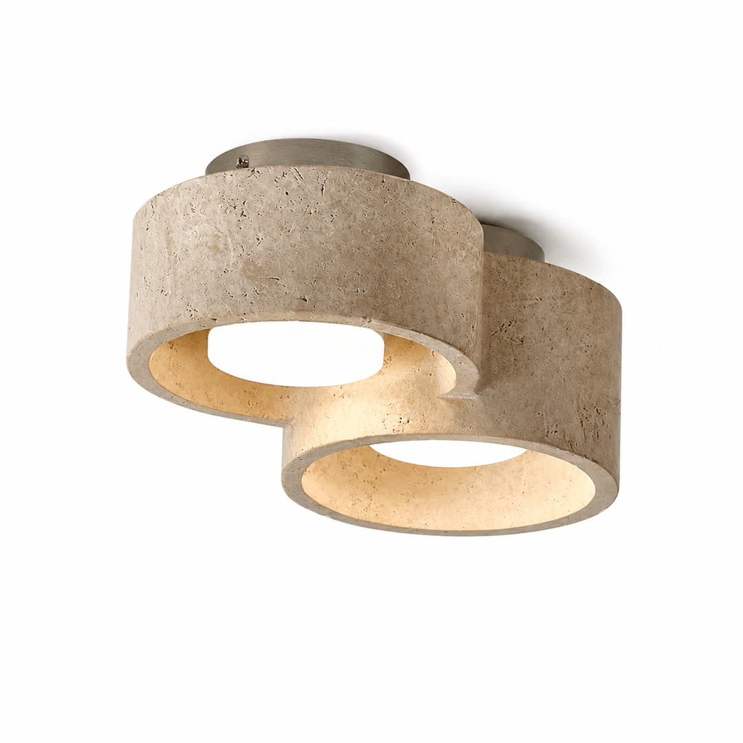 Travertine Cluster Ceiling Light Two Ring Flush Mount 10.2 in Set of 3 2 Light 10.2 x 5.9 x 4.1 in 1