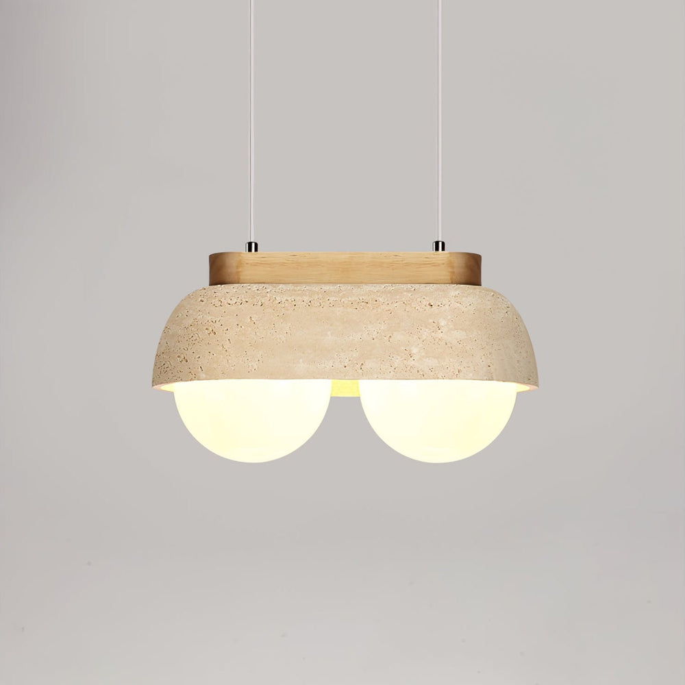 Travertine Dome Pendant Light Glass Globe Shades 10.6 in 1