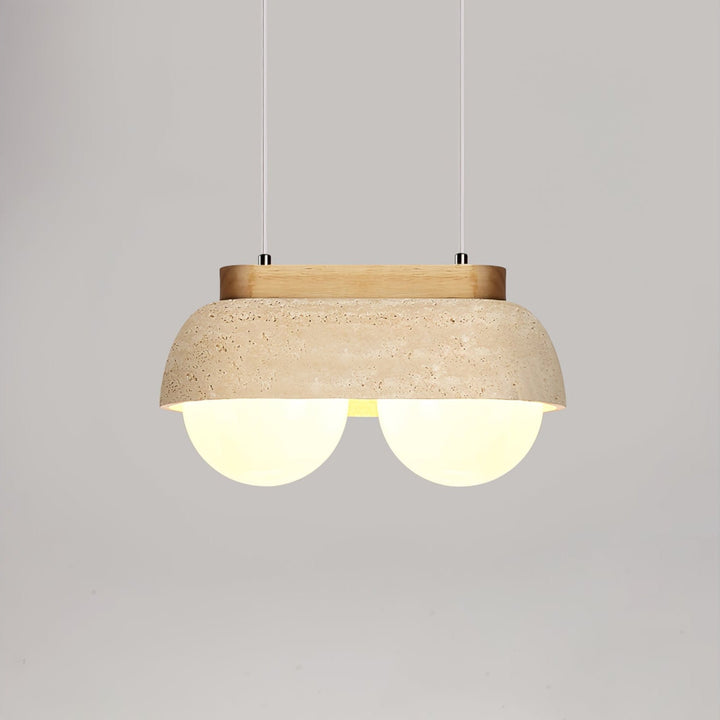 Travertine Dome Pendant Light Glass Globe Shades 10.6 in 1