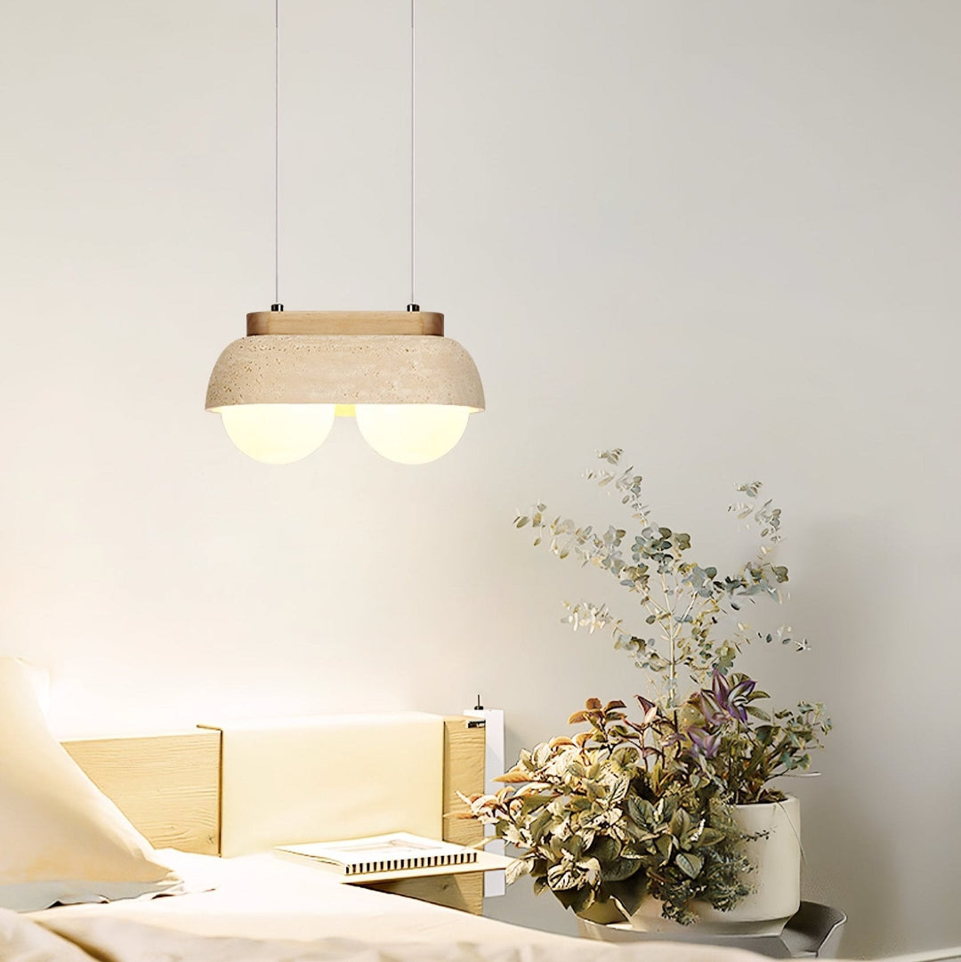 Travertine Dome Pendant Light Glass Globe Shades 10.6 in 2