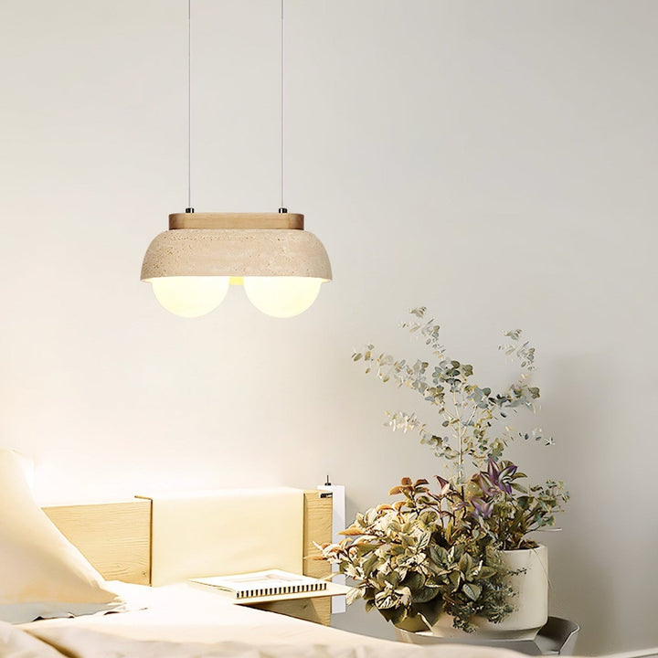 Travertine Dome Pendant Light Glass Globe Shades 10.6 in 2