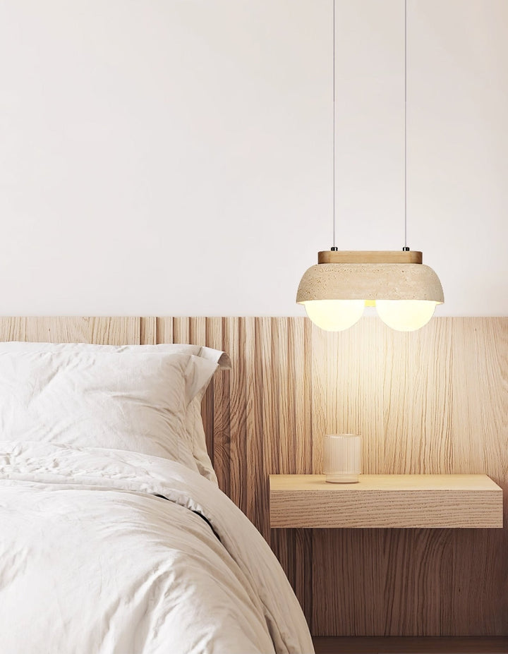 Travertine Dome Pendant Light Glass Globe Shades 10.6 in 3