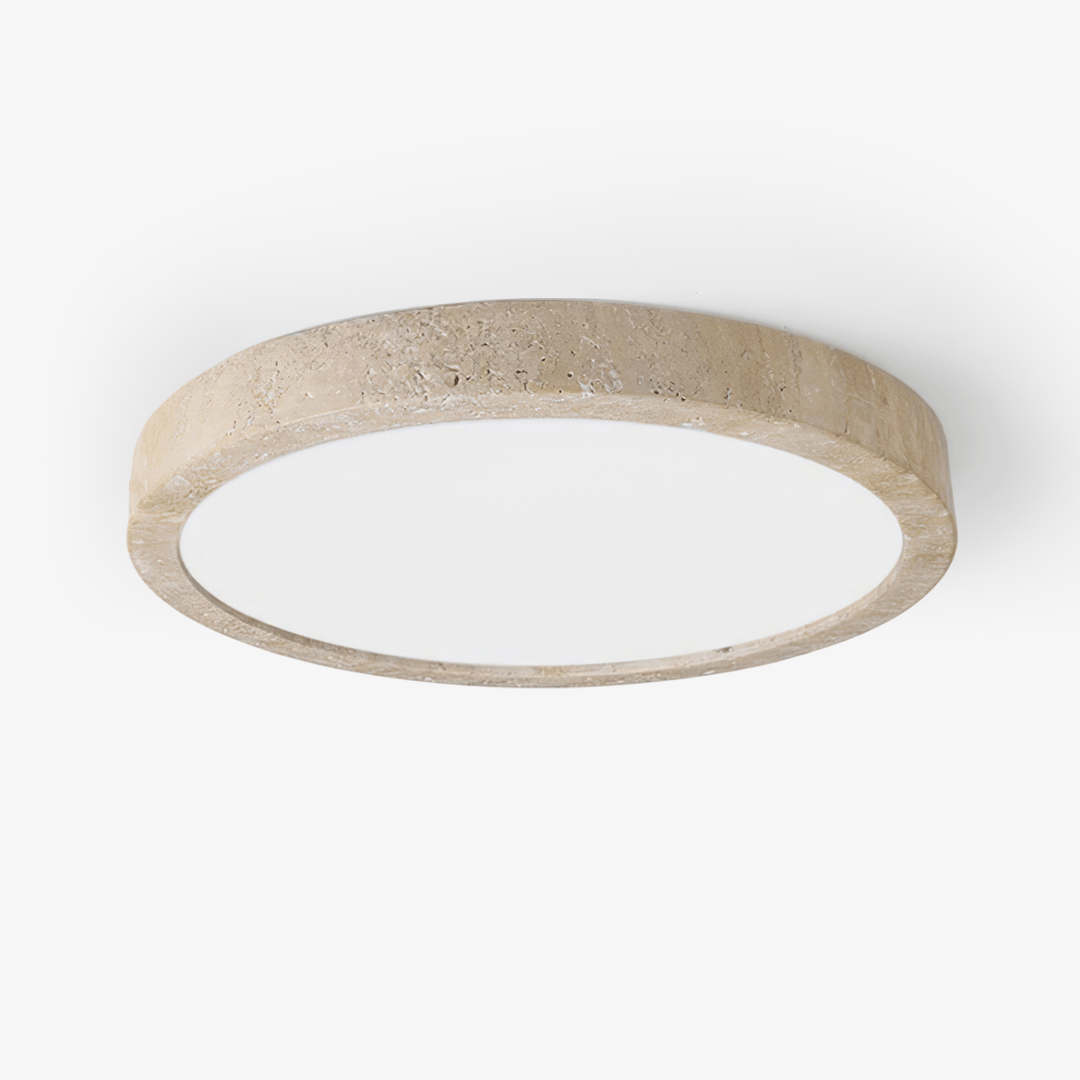 Travertine Ring Ceiling Light Slim Flush Mount 14.9 in Set of 2 1