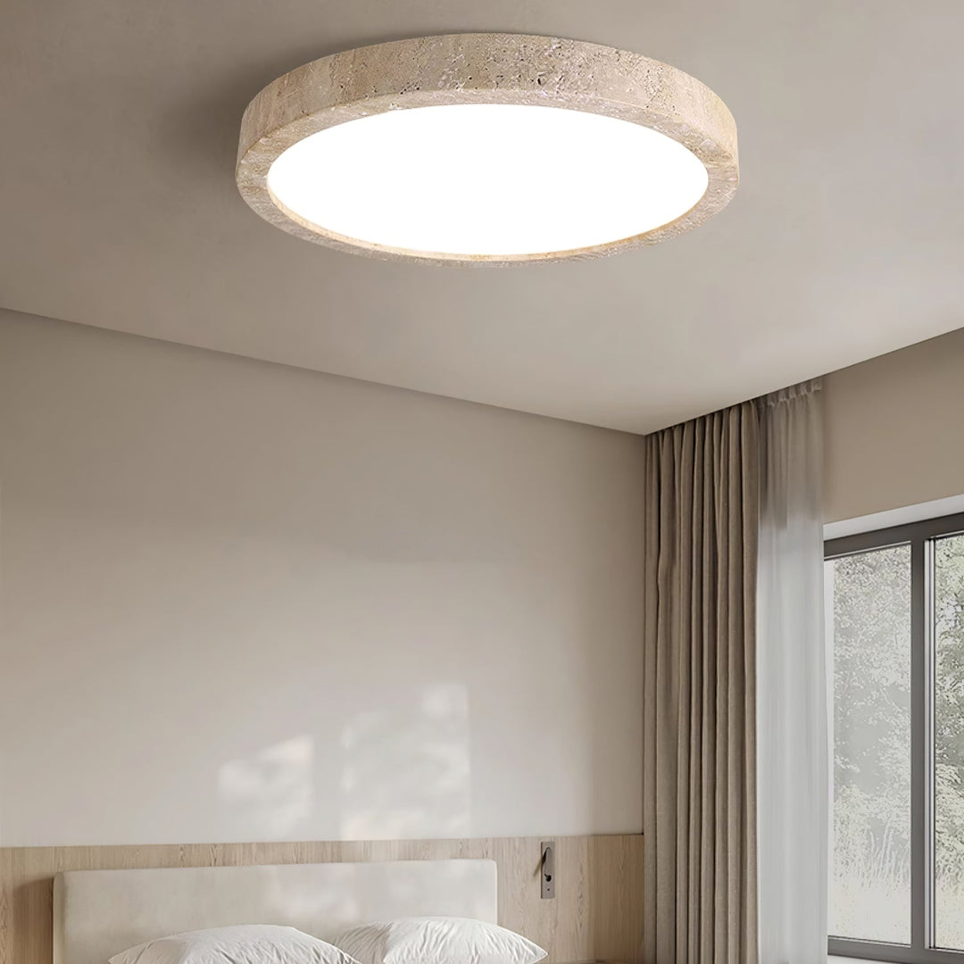 Travertine Ring Ceiling Light Slim Flush Mount 14.9 in Set of 2 3
