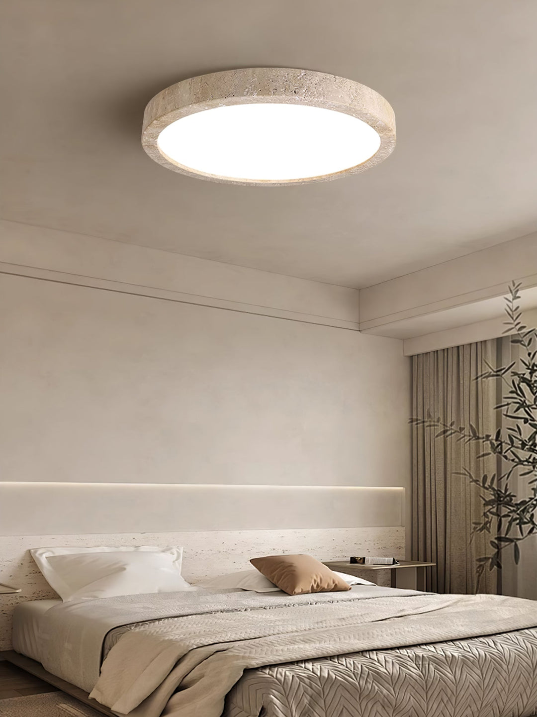 Travertine Ring Ceiling Light Slim Flush Mount 14.9 in Set of 2 8