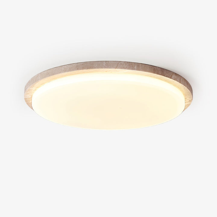 Travertine Ring Ceiling Light Slim Round Flush Mount 12.2 in 1