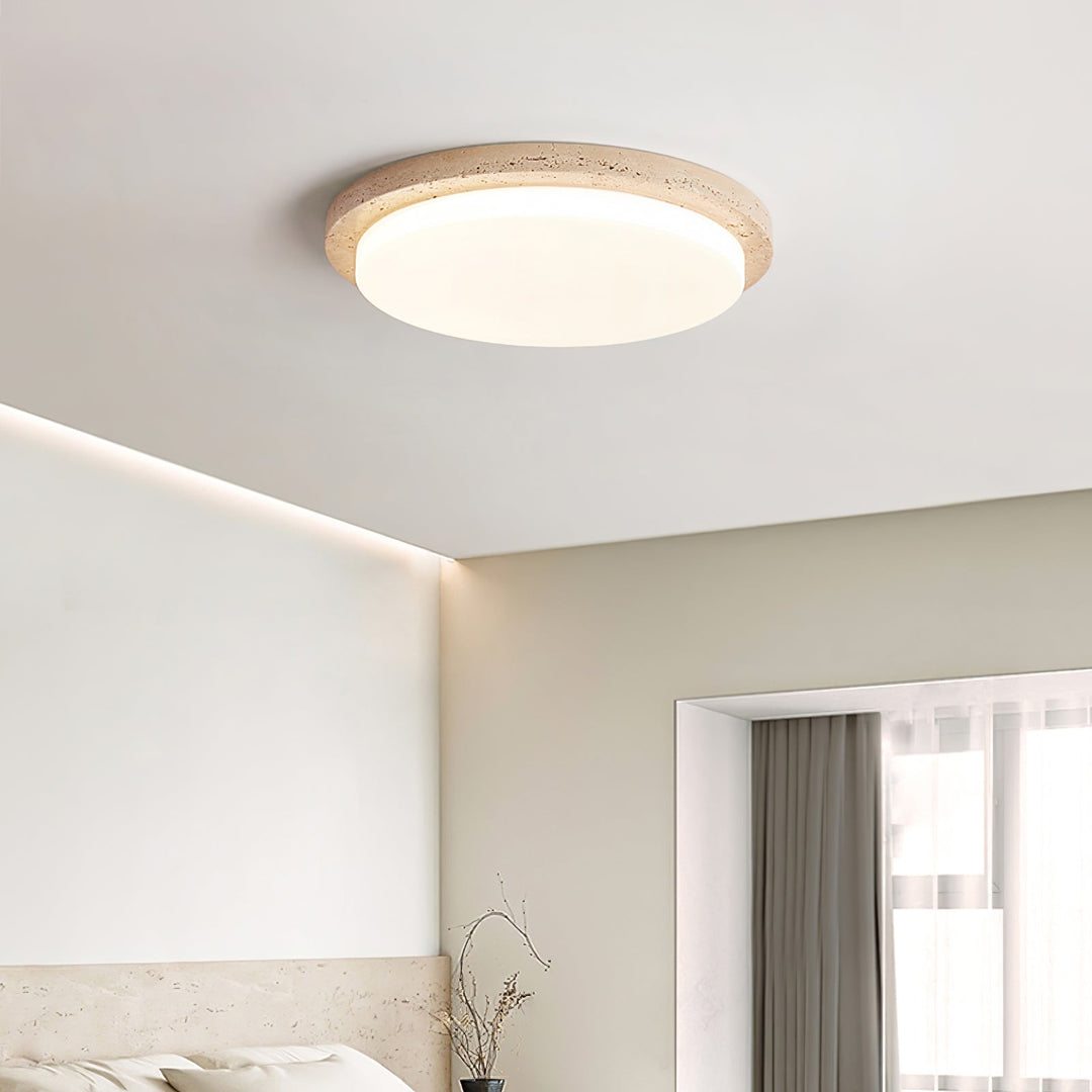 Travertine Ring Ceiling Light Slim Round Flush Mount 12.2 in 3