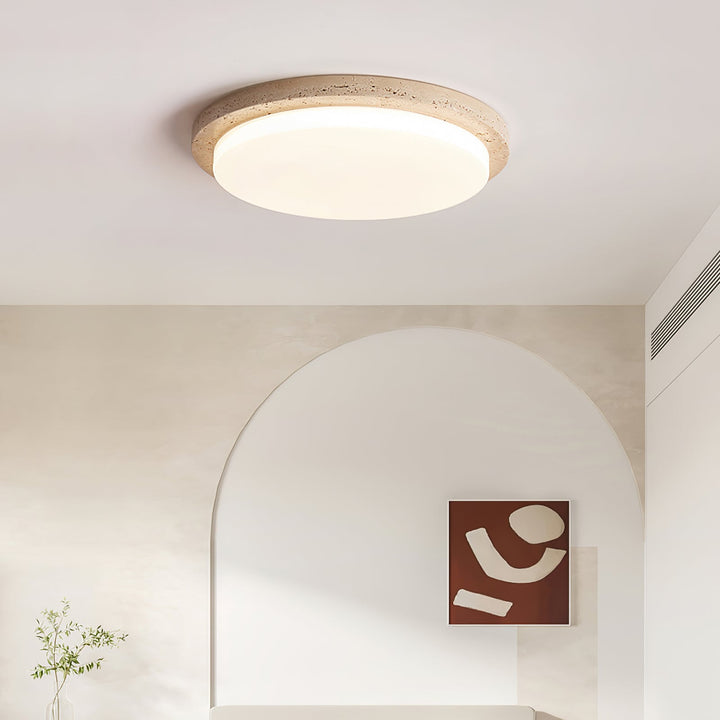 Travertine Ring Ceiling Light Slim Round Flush Mount 12.2 in 4