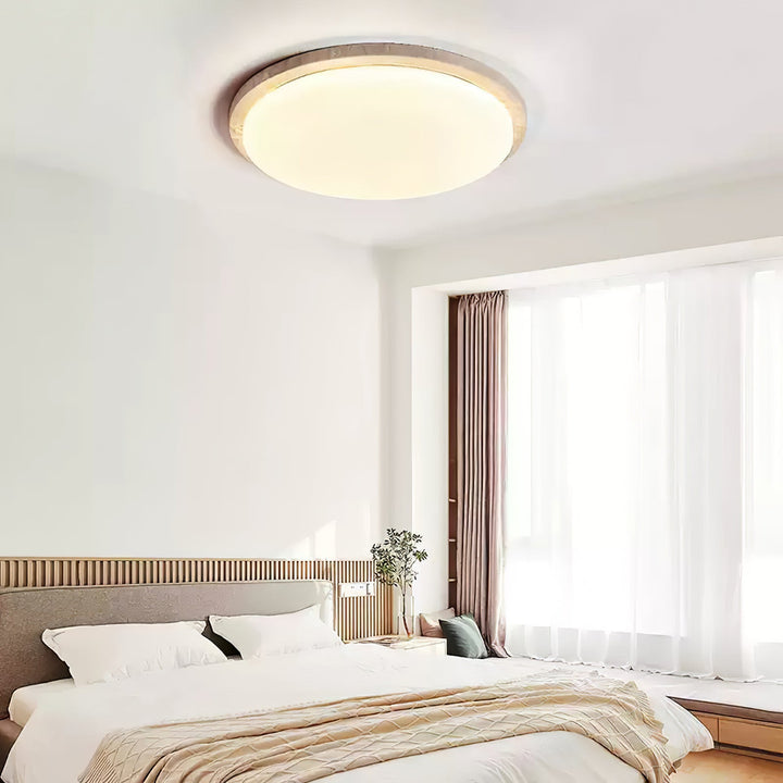 Travertine Ring Ceiling Light Slim Round Flush Mount 12.2 in 6