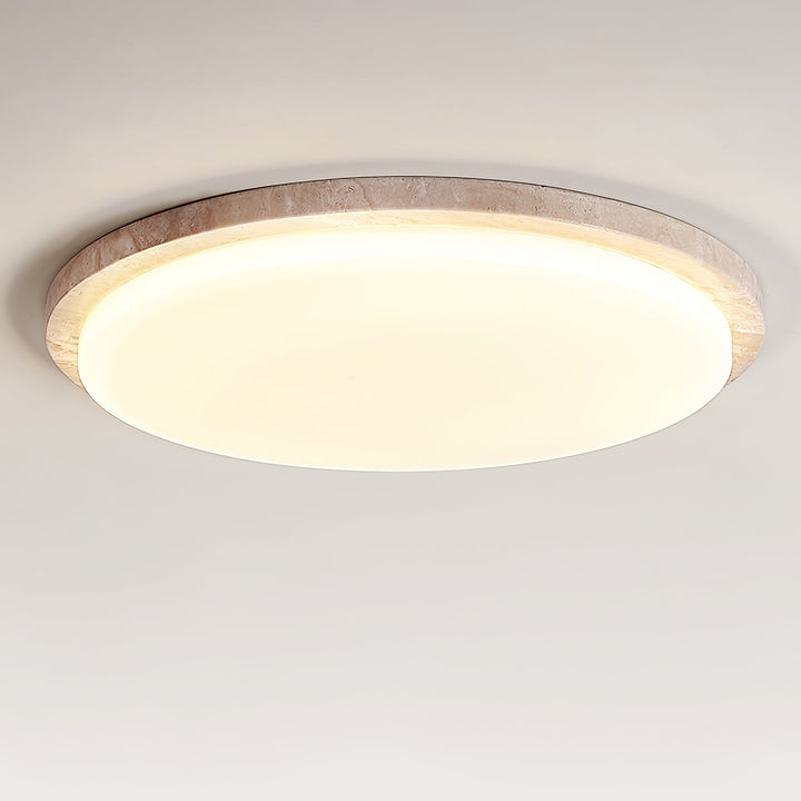 Travertine Ring Ceiling Light Slim Round Flush Mount 12.2 in 7