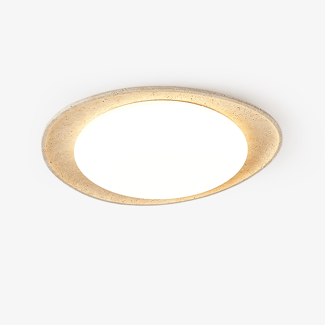 Travertine Ring Flush Mount Ceiling Light 13.8 in Set of 3 1