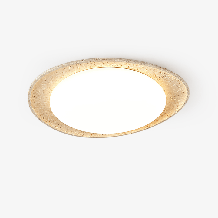 Travertine Ring Flush Mount Ceiling Light 13.8 in Set of 3 1