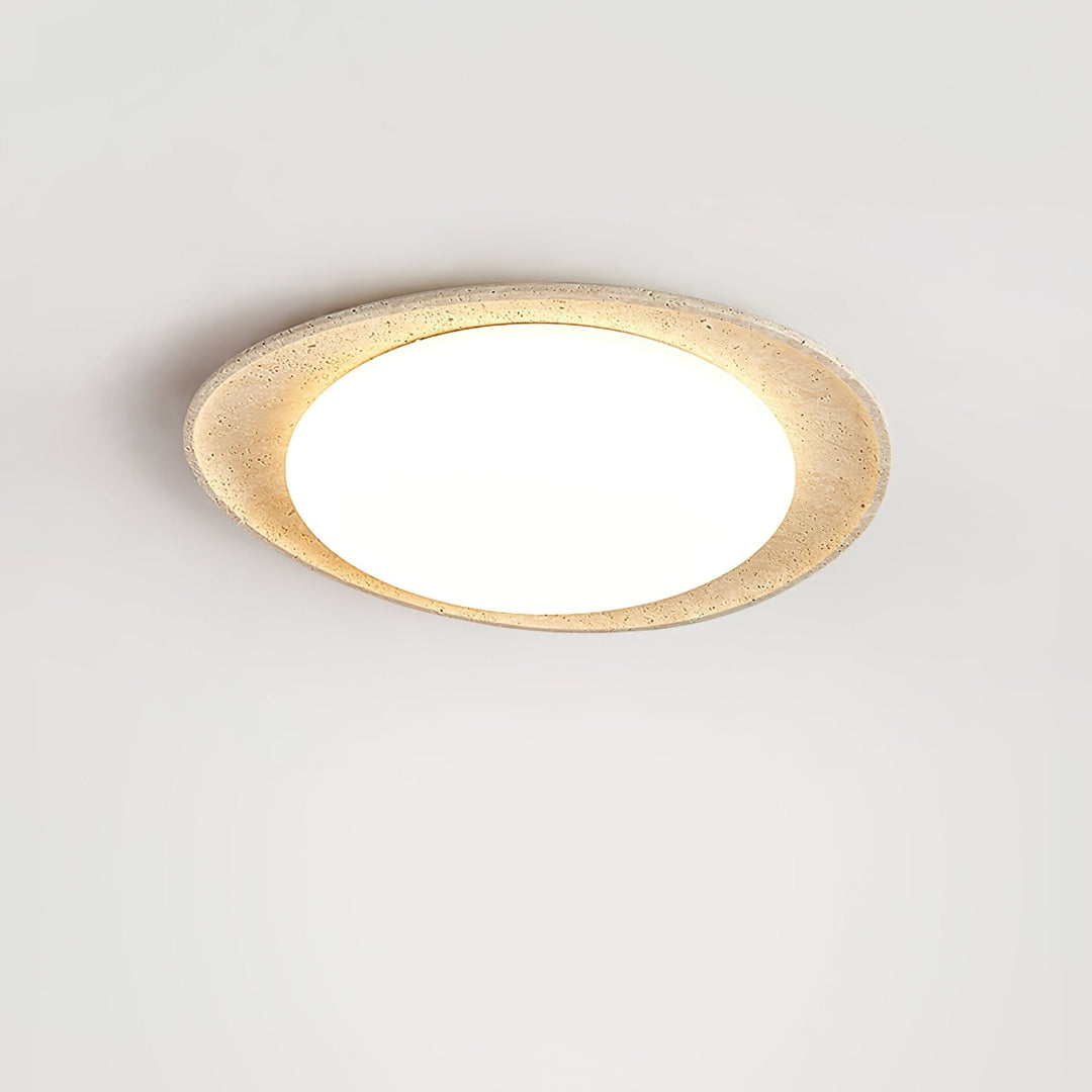 Travertine Ring Flush Mount Ceiling Light 13.8 in Set of 3 3