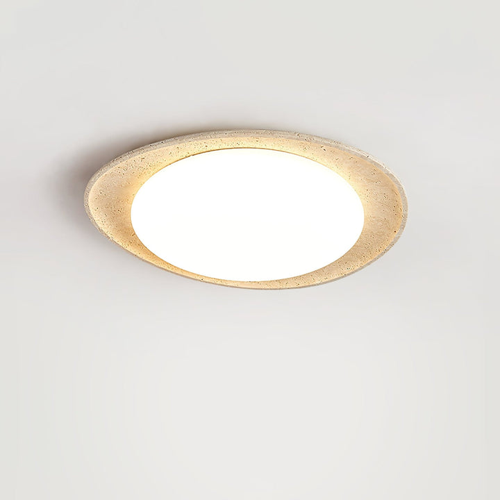 Travertine Ring Flush Mount Ceiling Light 13.8 in Set of 3 3