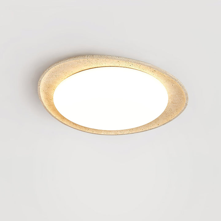 Travertine Ring Flush Mount Ceiling Light 13.8 in Set of 3 4