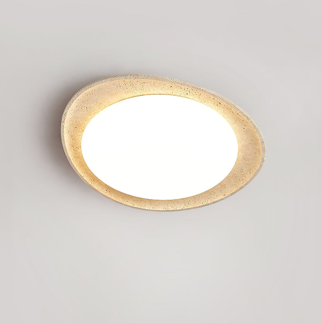 Travertine Ring Flush Mount Ceiling Light 13.8 in Set of 3 5