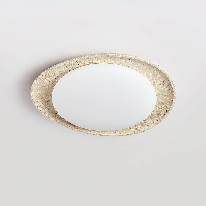 Travertine Ring Flush Mount Ceiling Light 13.8 in Set of 3 6