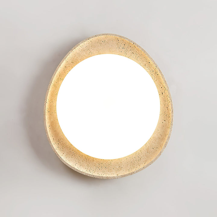 Travertine Ring Flush Mount Ceiling Light 13.8 in Set of 3 7