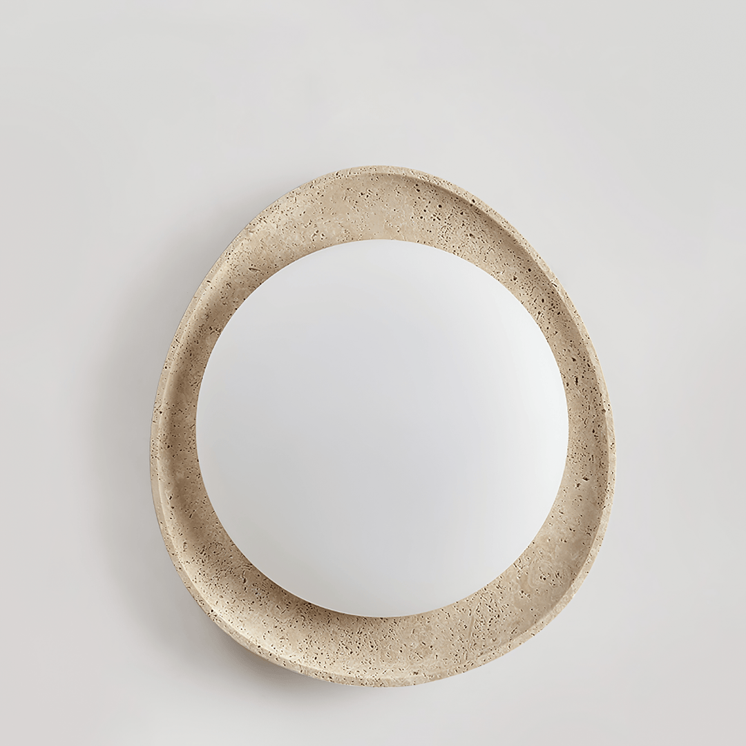Travertine Ring Flush Mount Ceiling Light 13.8 in Set of 3 8