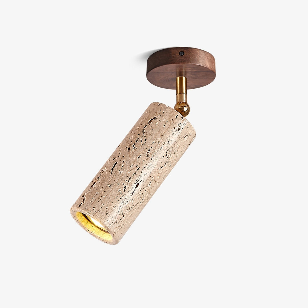 Travertine Stone Spotlight Wood Ceiling Mount 6.3 in 1