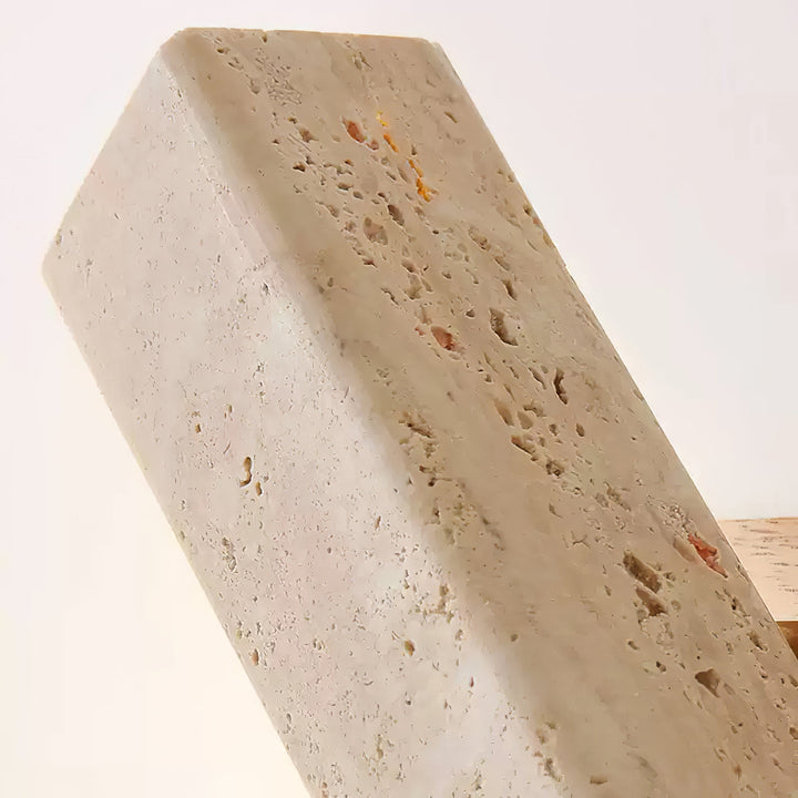 Travertine Wall Lamp Angled Stone Bar on Wood 7.1 in Set of 2 8