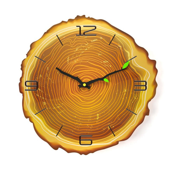 Tree Ring Wooden Wall Clock 11.8 in Amber 1