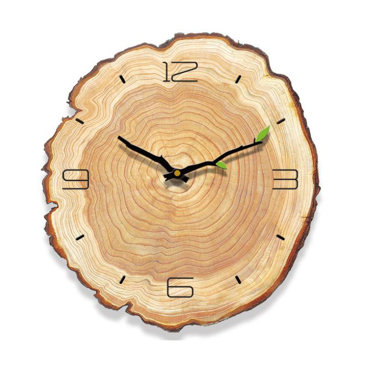 Tree Ring Wooden Wall Clock 11.8 in Light Wood 1