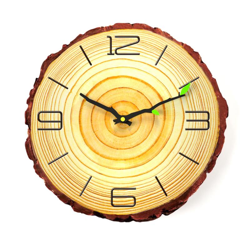 Tree Ring Wooden Wall Clock 11.8 in Pale Gold 1