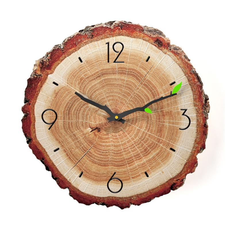 Tree Ring Wooden Wall Clock 11.8 in Red Bark 1