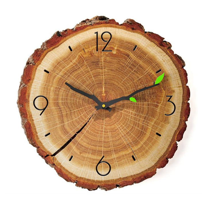 Tree Ring Wooden Wall Clock 11.8 in Warm Brown 1