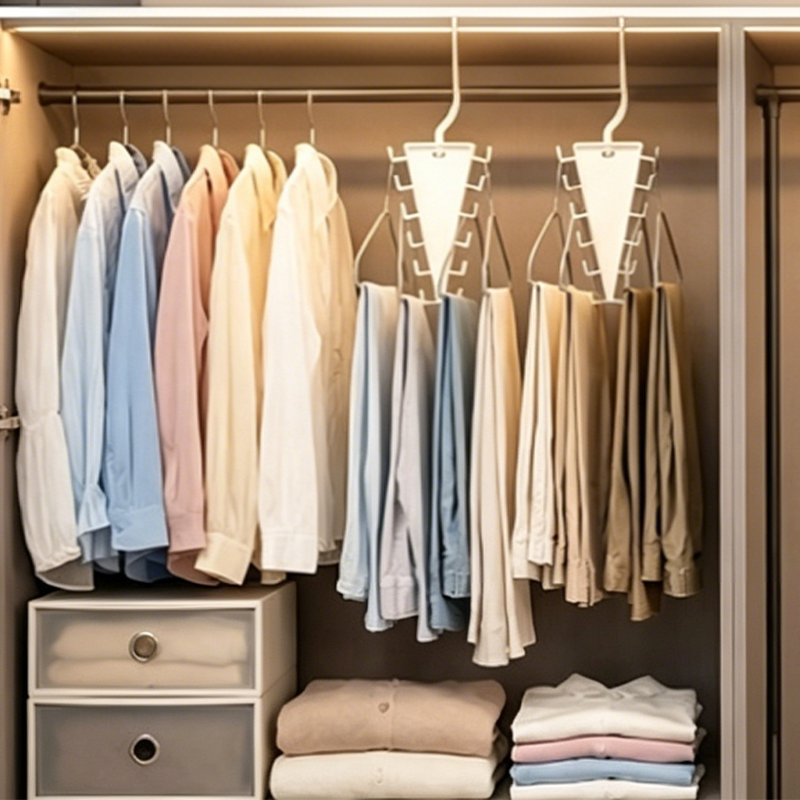 Triangle Closet Organizer Hanger with Rotating Hook 10.2 Inch 7