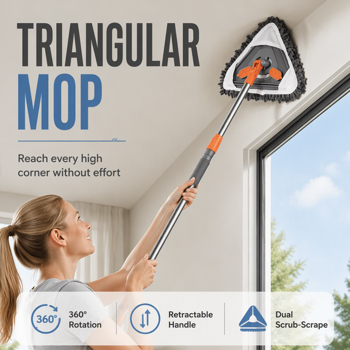 Triangle Mop with Telescopic Pole 30.7 to 44.1 Inch 1