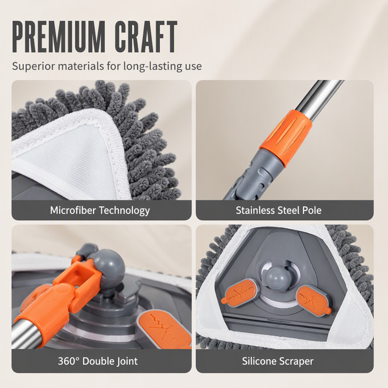 Triangle Mop with Telescopic Pole 30.7 to 44.1 Inch 4