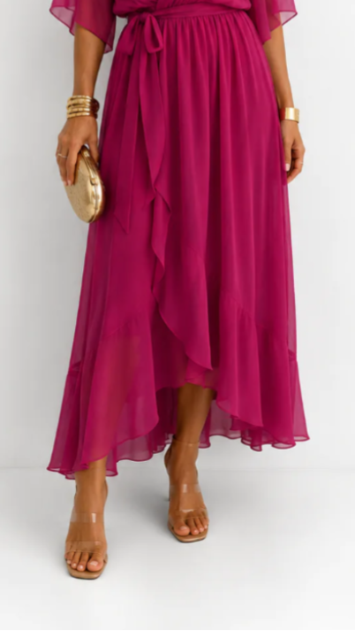 LOTTIE | TUMMY COVERAGE WRAP MAXI DRESS