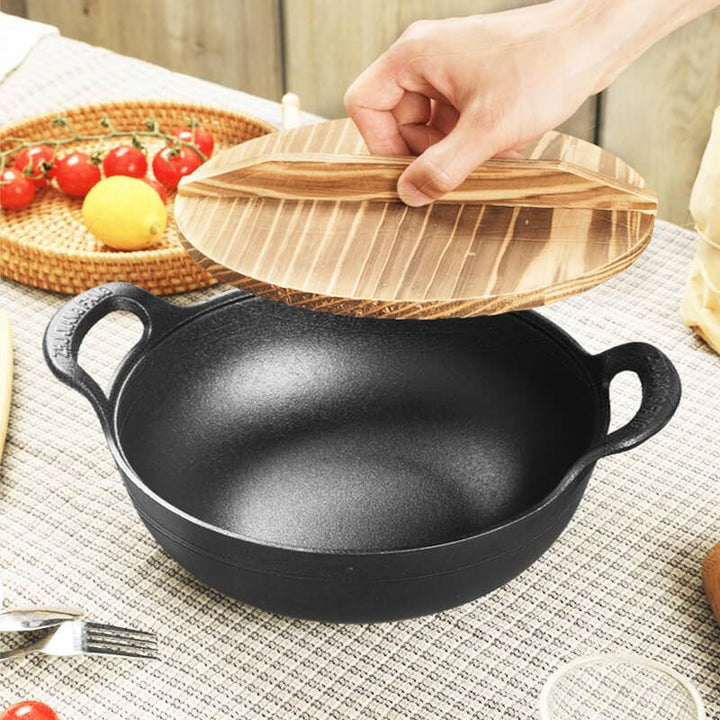 Uncoated Cast Iron Pot with Two Handles 3