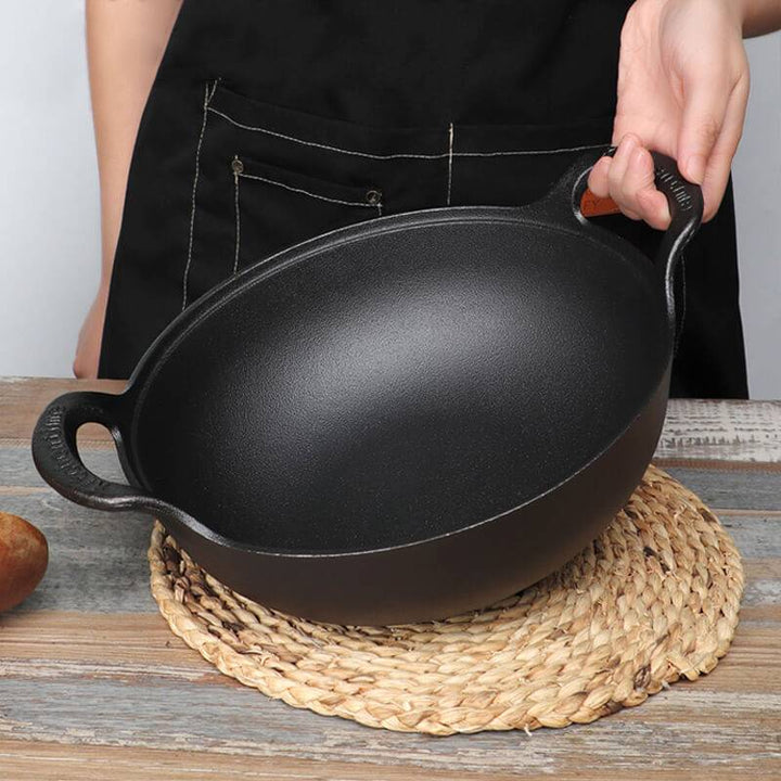Uncoated Cast Iron Pot with Two Handles 4