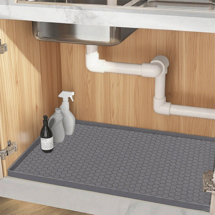Under Sink Mat Silicone with Raised Edge Gray 1
