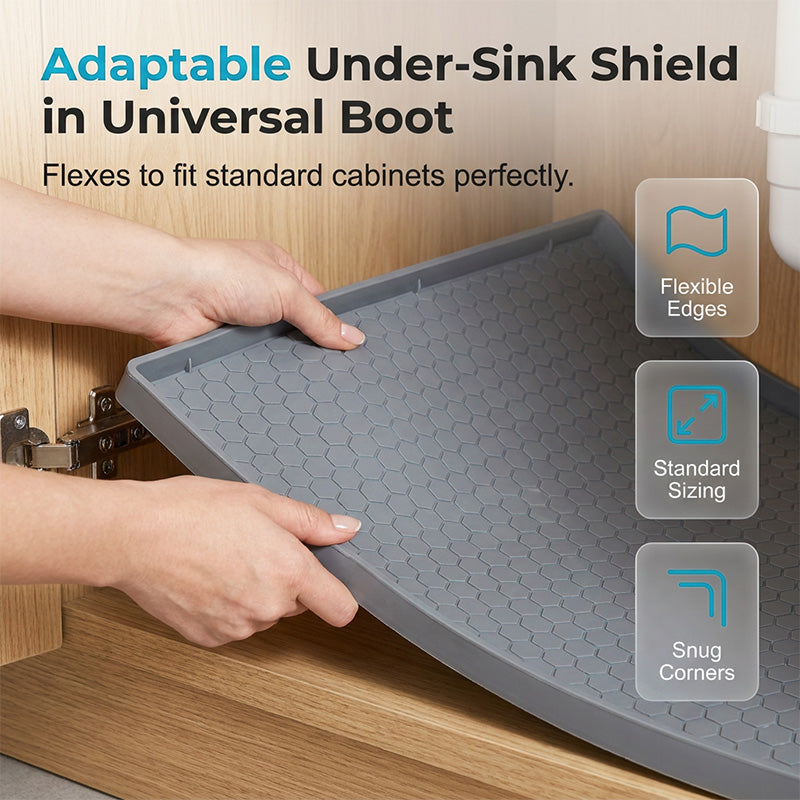 Under Sink Mat Silicone with Raised Edge Gray 3