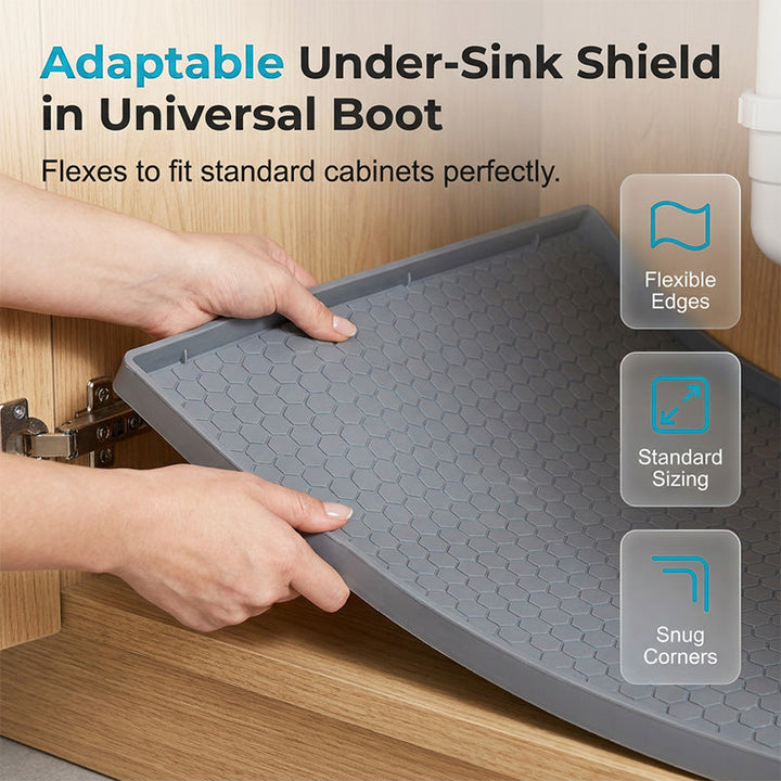 Under Sink Mat Silicone with Raised Edge Gray 3