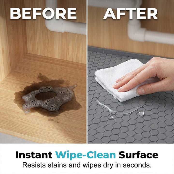 Under Sink Mat Silicone with Raised Edge Gray 4