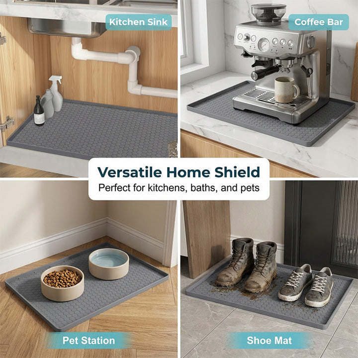 Under Sink Mat Silicone with Raised Edge Gray 6