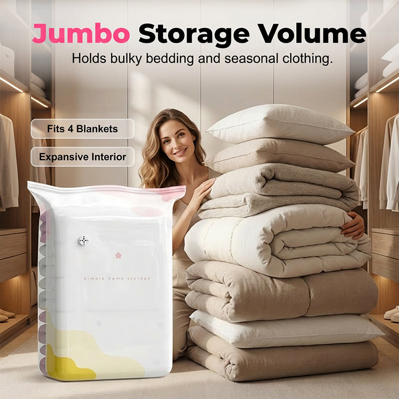 Vacuum Storage Bags with Press Valve 3 or 5 Pack 1
