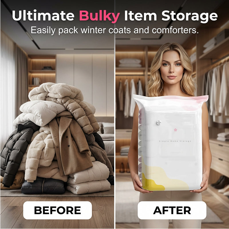 Vacuum Storage Bags with Press Valve 3 or 5 Pack 6