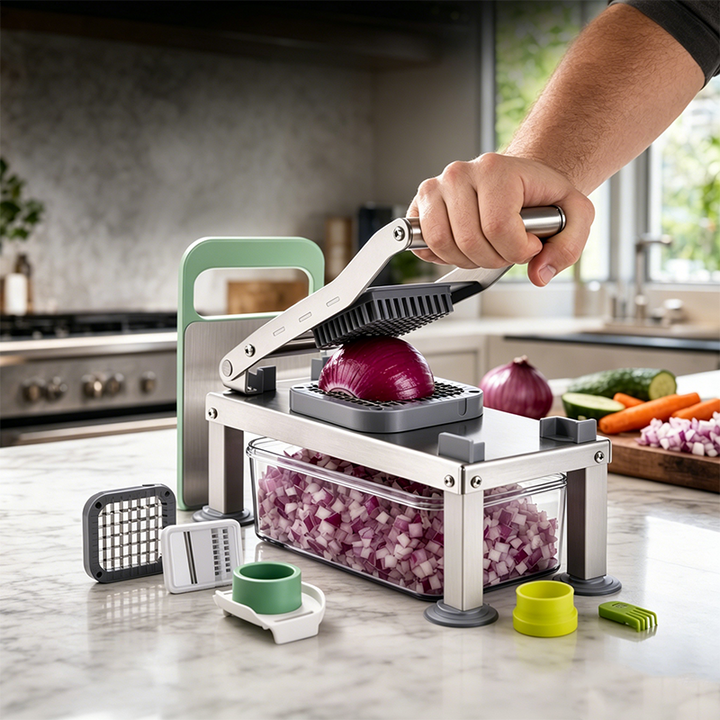 Vegetable Chopper with 55.8 oz Container Stainless Steel Set of 2 4