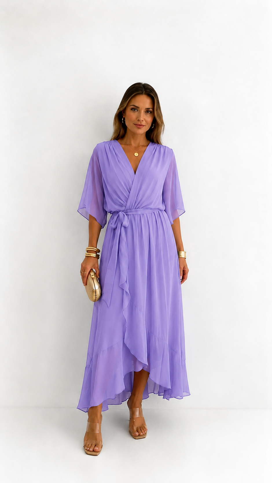 LOTTIE | TUMMY COVERAGE WRAP MAXI DRESS