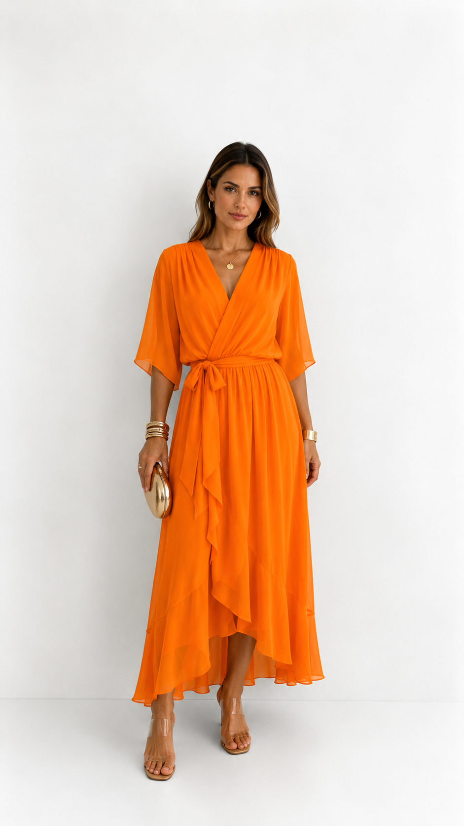 LOTTIE | TUMMY COVERAGE WRAP MAXI DRESS