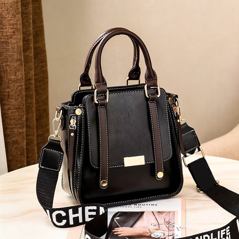 Vintage Crossbody Handbag PU 8.3 x 4.3 x 8.3 Inches Black 1